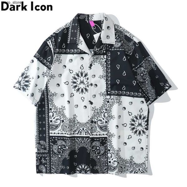 men's casual shirts dark icon black white color contrast bandana shirt men street fashion polo shirt hawaiian shirts man j230502, White;black
men's casual shirts dark icon black white color contrast bandana shirt men street fashion polo shirt hawaiian shirts man j230502, White;black