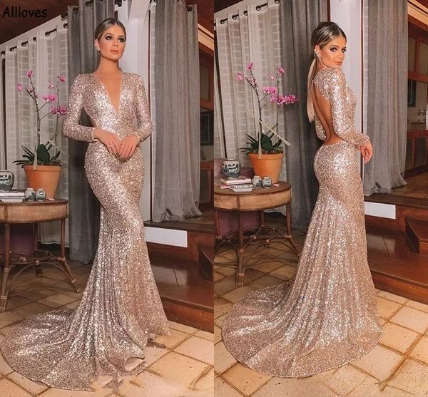 glittering champagne gold sequined mermaid evening dresses for women long sleeves v neck second reception party gowns open back formal robe, Black;red
glittering champagne gold sequined mermaid evening dresses for women long sleeves v neck second reception party gowns open back formal robe, Black;red