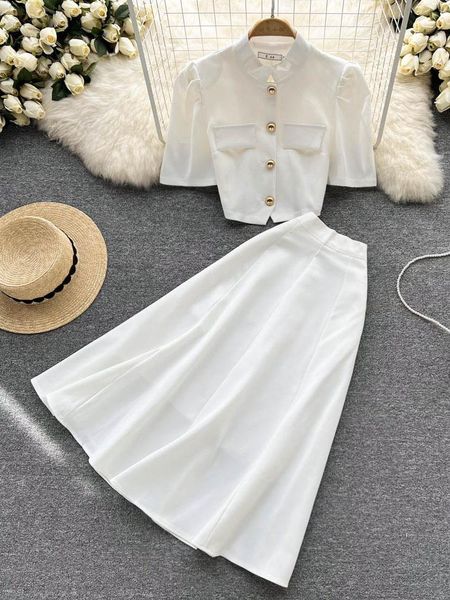 dress xfpv 2022 new autumn summer fashion celebrity temperament suit women's single breasted short sleeved medium long skirt, White
dress xfpv 2022 new autumn summer fashion celebrity temperament suit women's single breasted short sleeved medium long skirt, White