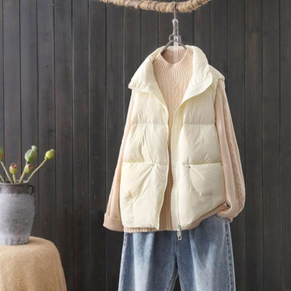 parkas autumn winter women loose ultra light down vest casual female warm zipper sleeveless coat white duck down waistcoat, Black
parkas autumn winter women loose ultra light down vest casual female warm zipper sleeveless coat white duck down waistcoat, Black