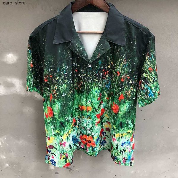 men's casual shirts 2023 gradient pink flower shirt short sleeve casual men shirt streetwear summer breathable camisa fashion masculina, White;black
men's casual shirts 2023 gradient pink flower shirt short sleeve casual men shirt streetwear summer breathable camisa fashion masculina, White;black