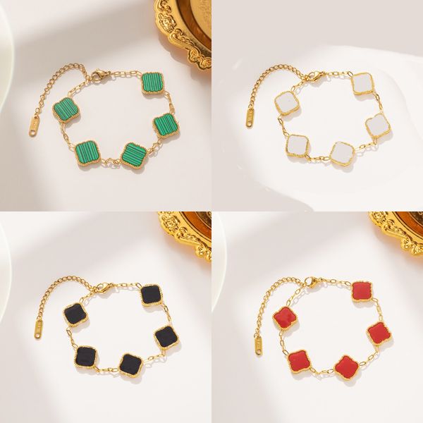 jewlery designer for women four leaf clover bracelet for girls 18k gold silver black white red green diamond lucky flower brand bracelet wed, Golden;silver
jewlery designer for women four leaf clover bracelet for girls 18k gold silver black white red green diamond lucky flower brand bracelet wed, Golden;silver