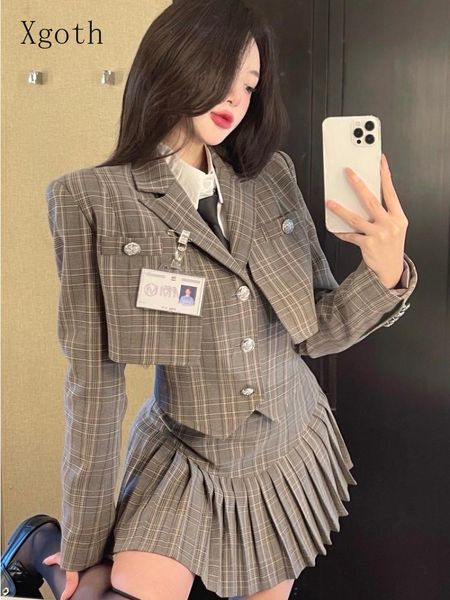 dress plaid jacket skirt suit women's short temperament highend college style blazer jacket + vest + shirt + skirt 2022 summer set, White
dress plaid jacket skirt suit women's short temperament highend college style blazer jacket + vest + shirt + skirt 2022 summer set, White