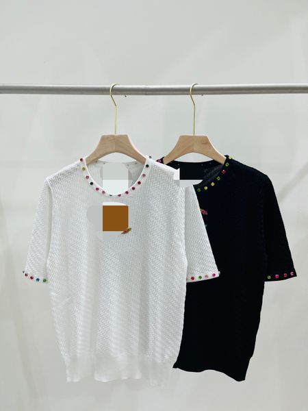 426 2023 runway summer brand same style sweater short sleeve black white crew neck pullover striped fashion clothes womens qian, White;black
426 2023 runway summer brand same style sweater short sleeve black white crew neck pullover striped fashion clothes womens qian, White;black