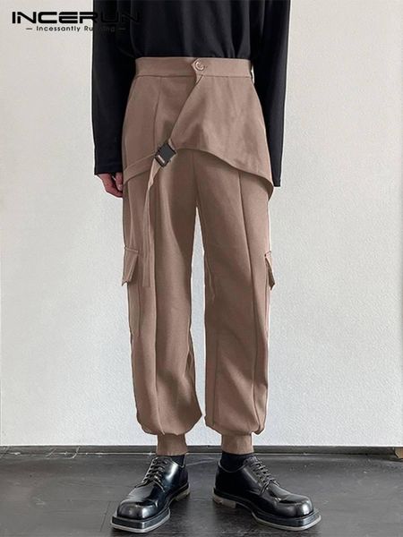 pants incerun fashion men pants solid color button joggers 2022 casual irregular trousers men streetwear pockets cargo pants s5xl, Black
pants incerun fashion men pants solid color button joggers 2022 casual irregular trousers men streetwear pockets cargo pants s5xl, Black