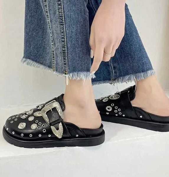 slippers summer women slippers platform rivets punk rock leather mules creative metal fittings casual party shoes female outdoor slides, Black
slippers summer women slippers platform rivets punk rock leather mules creative metal fittings casual party shoes female outdoor slides, Black