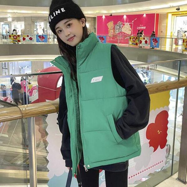 leather autumn winter korean style loose down cotton vest 2023 new sleeveless down cotton female letter wild short women vest coat f557, Black
leather autumn winter korean style loose down cotton vest 2023 new sleeveless down cotton female letter wild short women vest coat f557, Black
