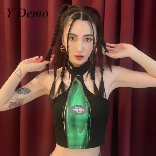 tanks y demo y2k summer abstract printing green halter neck suspender vest stretchy sleeveless, Black;white
tanks y demo y2k summer abstract printing green halter neck suspender vest stretchy sleeveless, Black;white