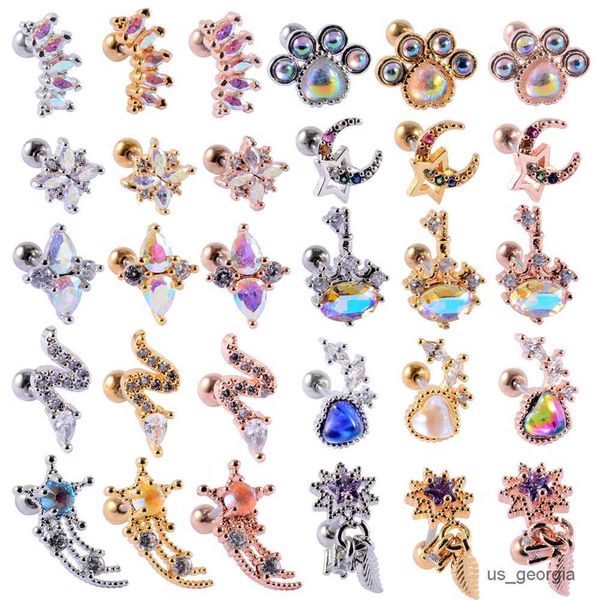 stud 1pc stainless steel barbell earrings multicolor crystal flower cross lobe helix earring, Golden;silver
stud 1pc stainless steel barbell earrings multicolor crystal flower cross lobe helix earring, Golden;silver
