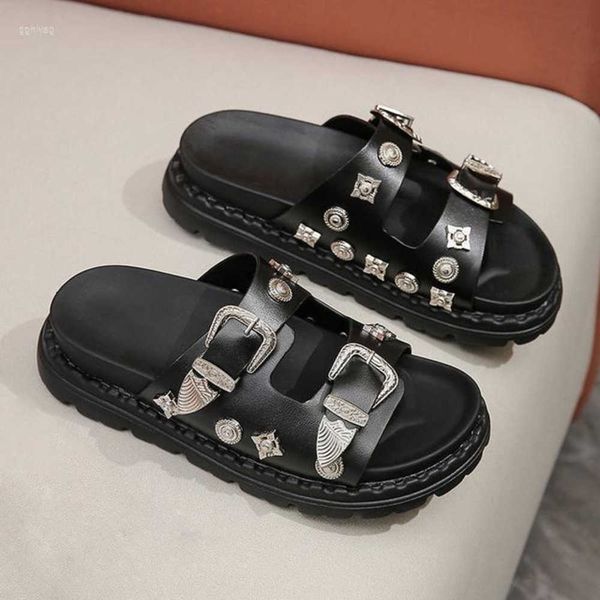 sandals summer women slippers platform rivets punk rock leather mules creative metal fittings casual party shoes female outdoor slides, Black
sandals summer women slippers platform rivets punk rock leather mules creative metal fittings casual party shoes female outdoor slides, Black