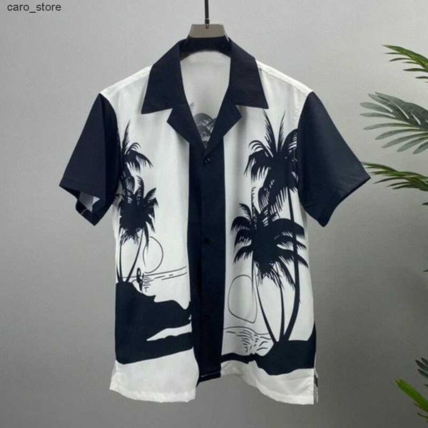 men's casual shirts summer black white contrasting coconut palm graphic print hawaii short sleeve shirt men lapel man shirt homme camis, White;black
men's casual shirts summer black white contrasting coconut palm graphic print hawaii short sleeve shirt men lapel man shirt homme camis, White;black