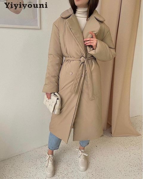 leather yiyiyouni 2022 winter thicked cotton padded parkas women belted windproof long jackets female bubble coats casual warm outerwear, Black
leather yiyiyouni 2022 winter thicked cotton padded parkas women belted windproof long jackets female bubble coats casual warm outerwear, Black