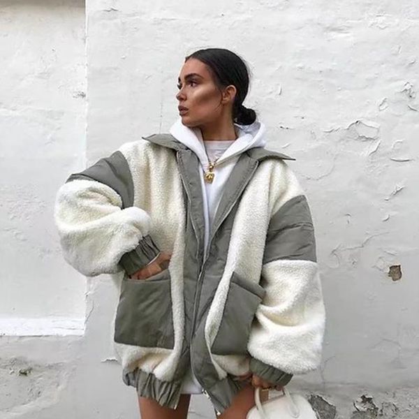 leather women green lambswool down jackets splicing contrasting colors fashion warm female puffer coat cotton padded outwear winter new, Black
leather women green lambswool down jackets splicing contrasting colors fashion warm female puffer coat cotton padded outwear winter new, Black