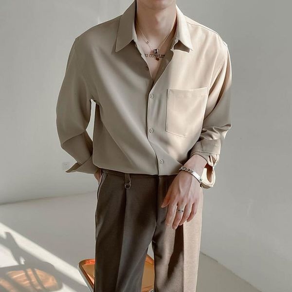 men's casual shirts solid color long sleeve shirt polo collar single breasted loose casual fashion korean spring and autumn men's, White;black
men's casual shirts solid color long sleeve shirt polo collar single breasted loose casual fashion korean spring and autumn men's, White;black