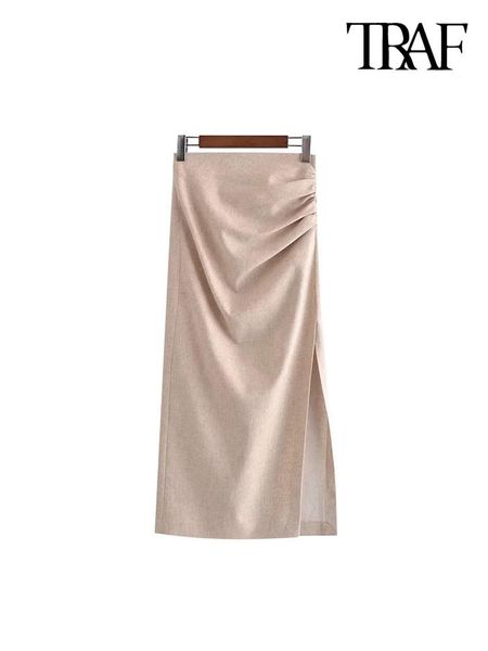 dresses traf women chic fashion with draped front slit linen midi skirt vintage high waist back zipper female skirts mujer, White;black
dresses traf women chic fashion with draped front slit linen midi skirt vintage high waist back zipper female skirts mujer, White;black