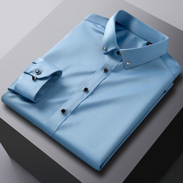 men's casual shirts men dress shirts long sleeve diamond button stretch silky without pocket business formal social wrinkle soft casual, White;black
men's casual shirts men dress shirts long sleeve diamond button stretch silky without pocket business formal social wrinkle soft casual, White;black