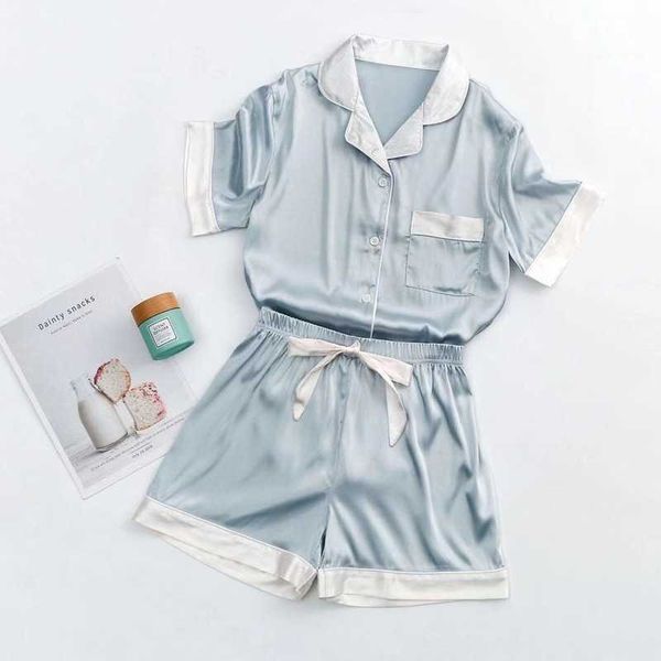 women's sleepwear silk pajamas women's summer short-sleeved shorts suits thin korean girl temperament breathable ice silk women�, Black;red
women's sleepwear silk pajamas women's summer short-sleeved shorts suits thin korean girl temperament breathable ice silk women�, Black;red
