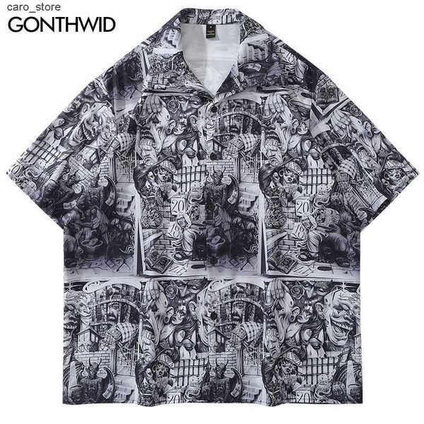 men's casual shirts hip hop hawaiian shirt streetwear men graphic print punk button beach shirts 2023 summer fashion harajuku gothic ov, White;black
men's casual shirts hip hop hawaiian shirt streetwear men graphic print punk button beach shirts 2023 summer fashion harajuku gothic ov, White;black