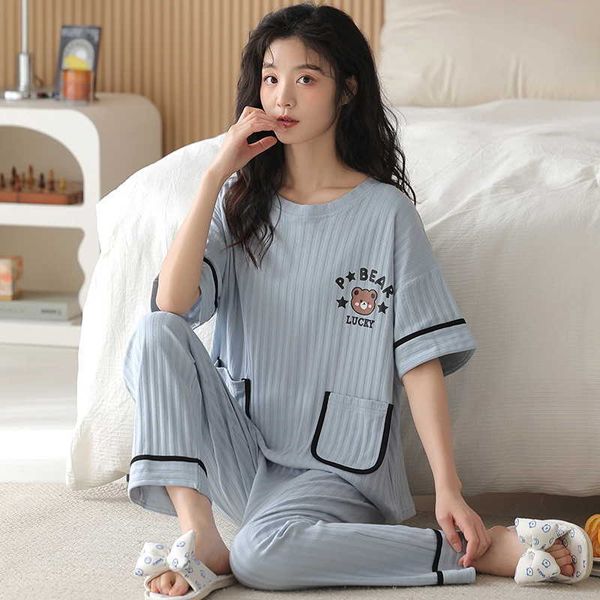 women's sleepwear big 5xl pajama sets short sleeved cartoon bear dots knitted cotton sleepwear elegant women's pajamas lounge home, Black;red
women's sleepwear big 5xl pajama sets short sleeved cartoon bear dots knitted cotton sleepwear elegant women's pajamas lounge home, Black;red