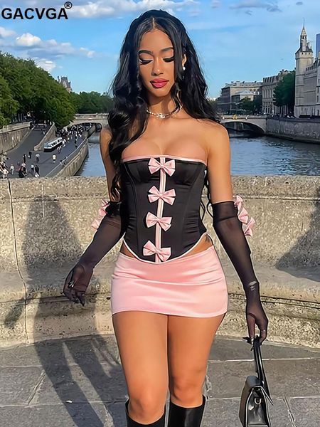 dress gacvga strapless bows dress suits women 2/two piece set black mesh gloves pink skirts ladies skinny fashion summer set, White
dress gacvga strapless bows dress suits women 2/two piece set black mesh gloves pink skirts ladies skinny fashion summer set, White