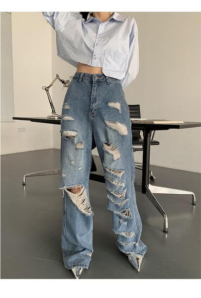 jeans heavy ripped jeans women's 2022 summer street ins ripped white allmatch wideleg pants trousers, Blue
jeans heavy ripped jeans women's 2022 summer street ins ripped white allmatch wideleg pants trousers, Blue