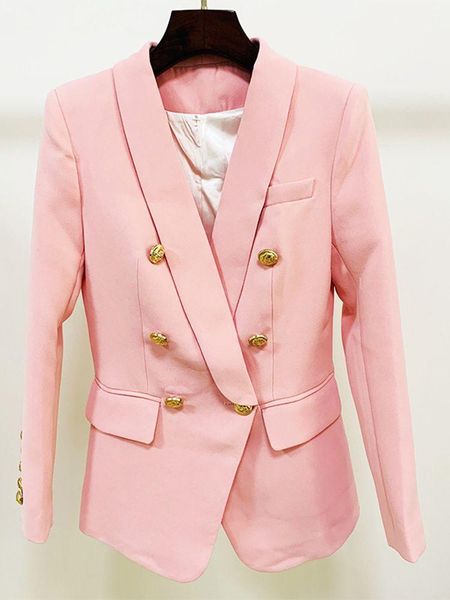 pants high street 2023 designer blazer jacket women's slim fitting double breasted metal lion buttons shawl collar blazer, White
pants high street 2023 designer blazer jacket women's slim fitting double breasted metal lion buttons shawl collar blazer, White