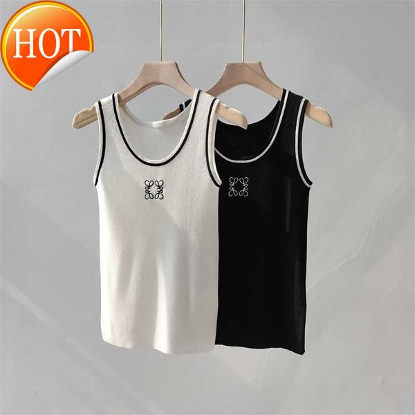 designer haute couturenew summer simple and refreshing knitted tank with embroidered pattern design for casual versatile sleeveless top, White
designer haute couturenew summer simple and refreshing knitted tank with embroidered pattern design for casual versatile sleeveless top, White