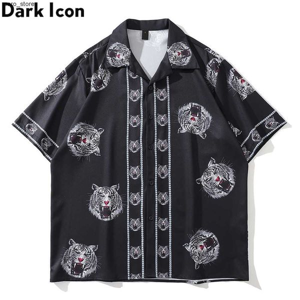 men's casual shirts dark icon tiger printing cuba collar shirts for men summer thin material holiday beach men's hawaiian shirt j2, White;black
men's casual shirts dark icon tiger printing cuba collar shirts for men summer thin material holiday beach men's hawaiian shirt j2, White;black