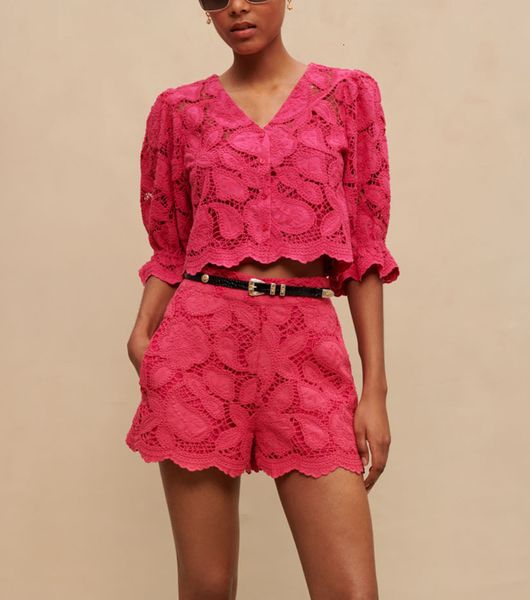 women s tracksuits hollow embroidery lady shorts set 2023 summer mid sleeve sweet short princess sleeve hook flower red 230503, Gray
women s tracksuits hollow embroidery lady shorts set 2023 summer mid sleeve sweet short princess sleeve hook flower red 230503, Gray