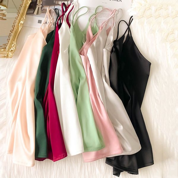 camisoles tanks crop women summer camis silk satin halter women camisole style sleeveless vest slim white roupas femin 230503, Black;white
camisoles tanks crop women summer camis silk satin halter women camisole style sleeveless vest slim white roupas femin 230503, Black;white