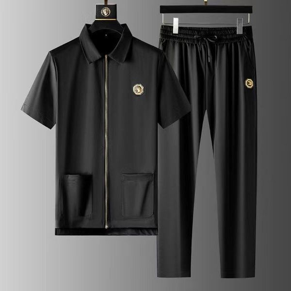men s tracksuits summer casual suit pocket short sleeve lapel stretch zipper cardigan sports two piece men korean fashion mens 230503, Gray
men s tracksuits summer casual suit pocket short sleeve lapel stretch zipper cardigan sports two piece men korean fashion mens 230503, Gray