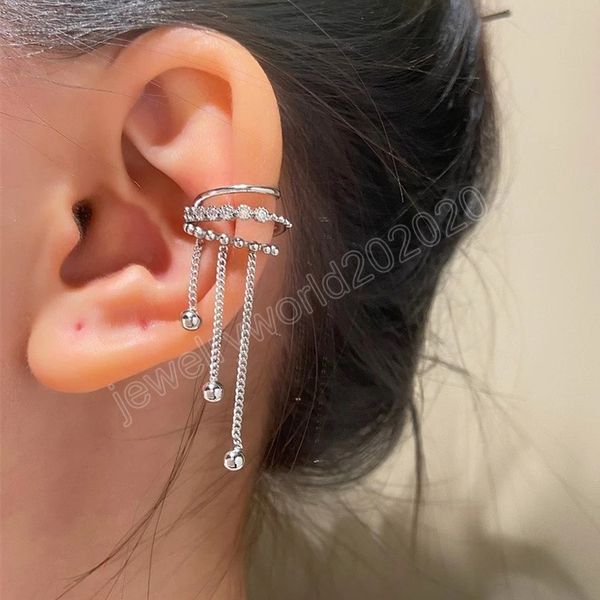 shiny copper crystal tassel non-piercing cuff ear clip earring for women rhinestone star fake cartilage piercing jewelry, Silver
shiny copper crystal tassel non-piercing cuff ear clip earring for women rhinestone star fake cartilage piercing jewelry, Silver