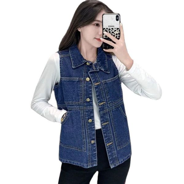 vests women denim vest jacket 2021new spring autumn clothes sleeveless short jeans waistcoats female singlebreasted casual female top, Black;white
vests women denim vest jacket 2021new spring autumn clothes sleeveless short jeans waistcoats female singlebreasted casual female top, Black;white