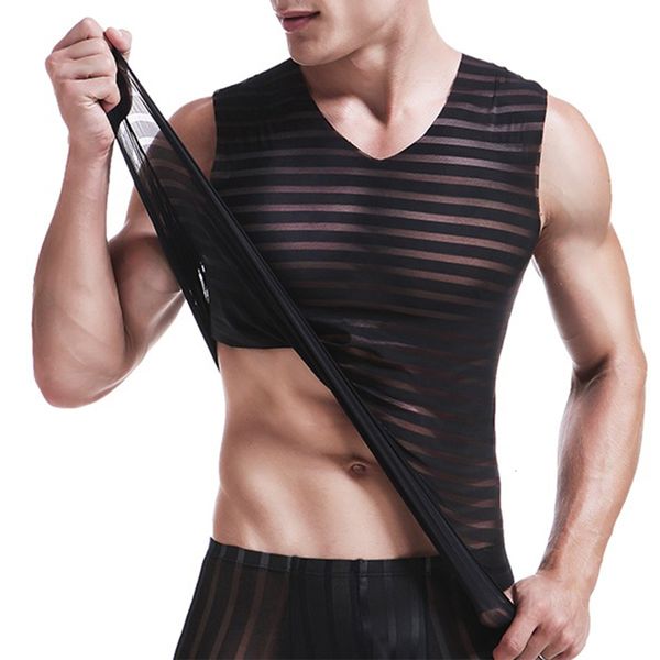 men' tank see through sleeveless vests mens summer sheer gym singlet training bodybuilding fitness tshirt undershirt 230428, White;black
men' tank see through sleeveless vests mens summer sheer gym singlet training bodybuilding fitness tshirt undershirt 230428, White;black