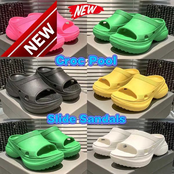 2023 women men slippers shoes paris croc pool slide sandals green black white pink yellow designer platform rubber slides shoe eur 35-42
2023 women men slippers shoes paris croc pool slide sandals green black white pink yellow designer platform rubber slides shoe eur 35-42