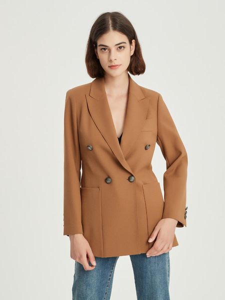 pants cathiewood 2022 runway designer blazer women's classic buttons brown double breasted slim fitting textured blazer jacket, White
pants cathiewood 2022 runway designer blazer women's classic buttons brown double breasted slim fitting textured blazer jacket, White