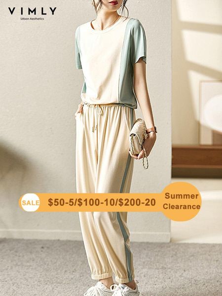 pants vimly summer women's suit 2022 oneck patchwork short sleeve tshirt elestic waist drawstring sweatpants loose clothing set v3350, White
pants vimly summer women's suit 2022 oneck patchwork short sleeve tshirt elestic waist drawstring sweatpants loose clothing set v3350, White