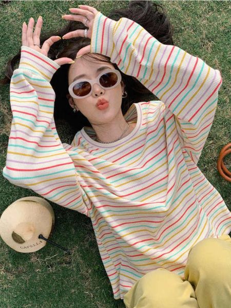 women's t-shirt deeptown vintage striped t shirts women harajuku kpop casual long sleeve tees korean fashion loose all-match y2k aesth, White
women's t-shirt deeptown vintage striped t shirts women harajuku kpop casual long sleeve tees korean fashion loose all-match y2k aesth, White