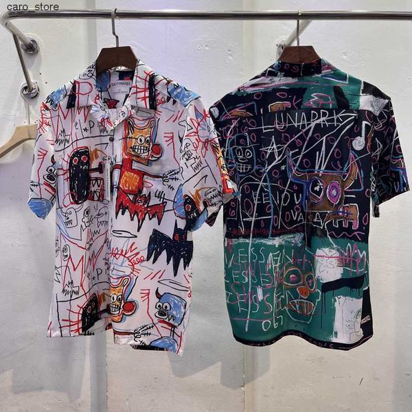 men's casual shirts real ps wacko maria shirts full print graffiti short sleeved cardigan loose hawaiian shirts for men women j230502, White;black
men's casual shirts real ps wacko maria shirts full print graffiti short sleeved cardigan loose hawaiian shirts for men women j230502, White;black