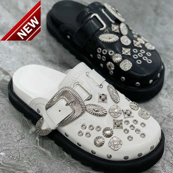 boots summer women mules slippers rivets punk rock platform leather creative metal fittings casual party shoes outdoor slides 221215, Black
boots summer women mules slippers rivets punk rock platform leather creative metal fittings casual party shoes outdoor slides 221215, Black