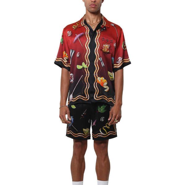 casablanca designer shirt silk casual style fruit wine cup loose fit men and women versatile fashion brand hawaii beach short sleeve shirt, White;black
casablanca designer shirt silk casual style fruit wine cup loose fit men and women versatile fashion brand hawaii beach short sleeve shirt, White;black