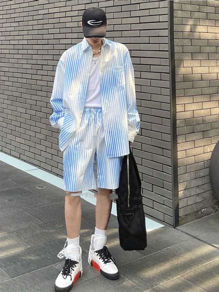men's casual shirts gmiixder high street shirt suits men's korean urban long sleeve gradient stripe blouse casual shorts summer pu, White;black
men's casual shirts gmiixder high street shirt suits men's korean urban long sleeve gradient stripe blouse casual shorts summer pu, White;black