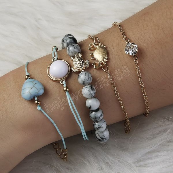 5pcs/sets bohemia natural stone rhinestone bracelet sets for women vintage heart charm beads chain bracelet jewelry accessories, Golden;silver
5pcs/sets bohemia natural stone rhinestone bracelet sets for women vintage heart charm beads chain bracelet jewelry accessories, Golden;silver