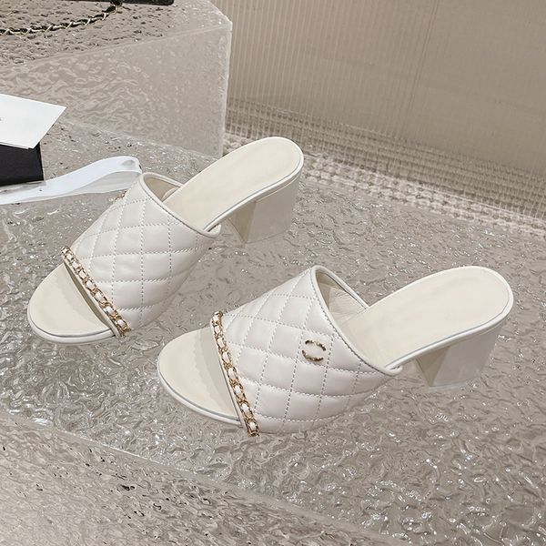 designer womens sandals chunky heel slippers solid color sheepskin classic chain design ribbed dress shoes high heels 7cm shoe dinner dress, Black
designer womens sandals chunky heel slippers solid color sheepskin classic chain design ribbed dress shoes high heels 7cm shoe dinner dress, Black
