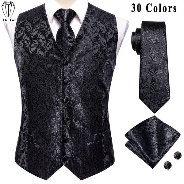 blazers hitie designer jacquard silk mens vest sleeveless waist jacket pure black floral waistcoat neck tie hanky cufflinks set for men, White;black
blazers hitie designer jacquard silk mens vest sleeveless waist jacket pure black floral waistcoat neck tie hanky cufflinks set for men, White;black