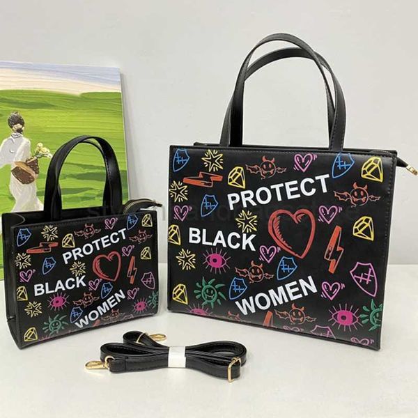 

totes women tote bag large capacity protect black people women shoulder shopper female 2022 pu leather shopping hand handbag y23