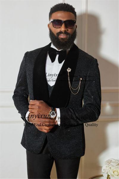 men s suits blazers shiny sequins wedding for men shawl lapel groom tuxedos 3 pieces set business male prom vest pants costume homme 230504, White;black
men s suits blazers shiny sequins wedding for men shawl lapel groom tuxedos 3 pieces set business male prom vest pants costume homme 230504, White;black