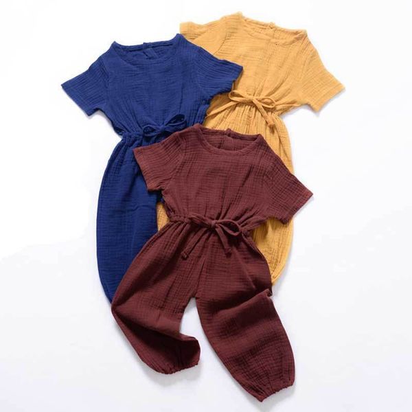 clothing sets summer kids girls linen cotton short sleeve pants solid color jumpsuit baby clothes children suits 230504, White
clothing sets summer kids girls linen cotton short sleeve pants solid color jumpsuit baby clothes children suits 230504, White