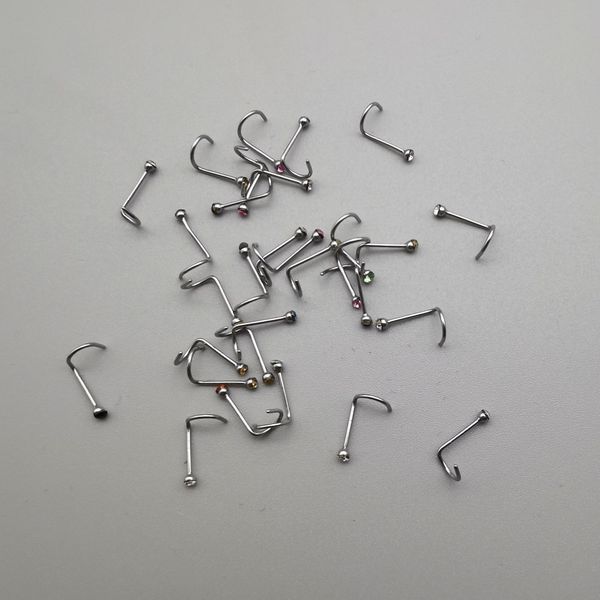 30 sets/pack 1.8mm diamond embedded stainless steel curved nose nails manufacturer's direct sales puncture accessories, White
30 sets/pack 1.8mm diamond embedded stainless steel curved nose nails manufacturer's direct sales puncture accessories, White