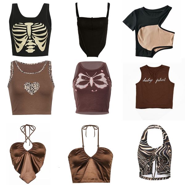 camisoles tanks vintage brown halter camisole hollow out cyber y2k crop women gothic aesthetic fairy corset tank camis 90s clothes 230503, Black;white
camisoles tanks vintage brown halter camisole hollow out cyber y2k crop women gothic aesthetic fairy corset tank camis 90s clothes 230503, Black;white